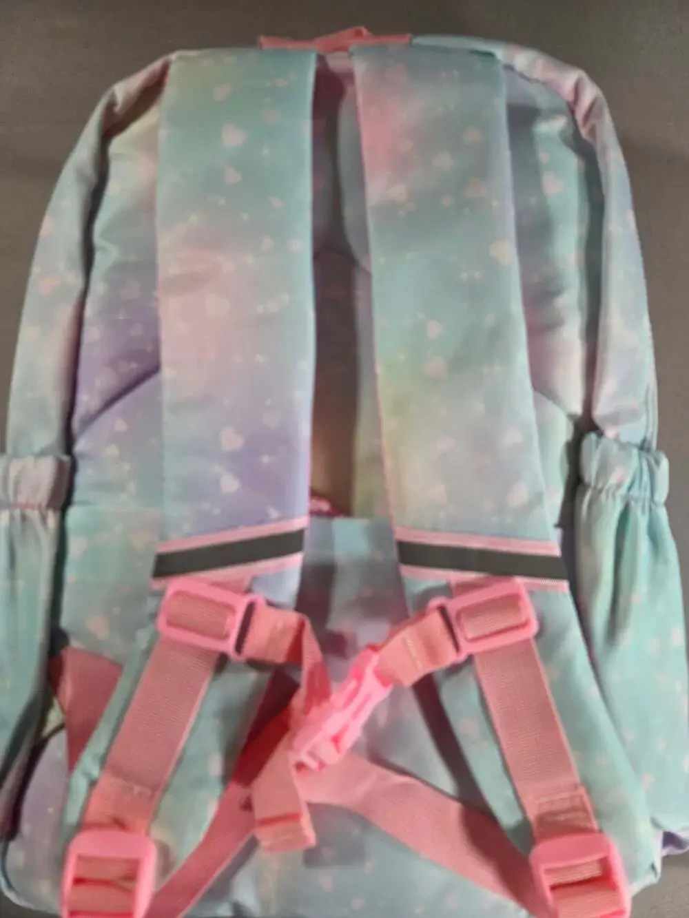 KiddoBack Girls Pastel Rainbow Hearts School Backpack.